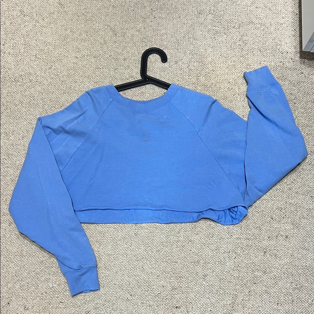 Alo Yoga Blue Women's Cropped top Sweatshirt